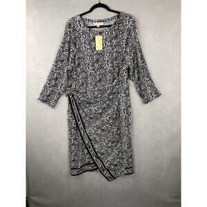 Michael Michael Kors Asymmetrical Wrap Dress Women's Size 2X Zebra Print  NEW